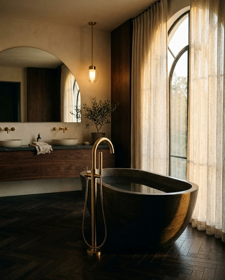 Finished renovated bathroom after plumbing commissioning